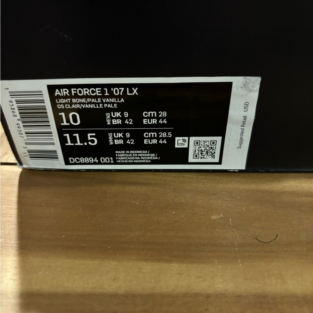 Nike Air Force 1 light bone men’s sz 10 - Picture 3 of 7